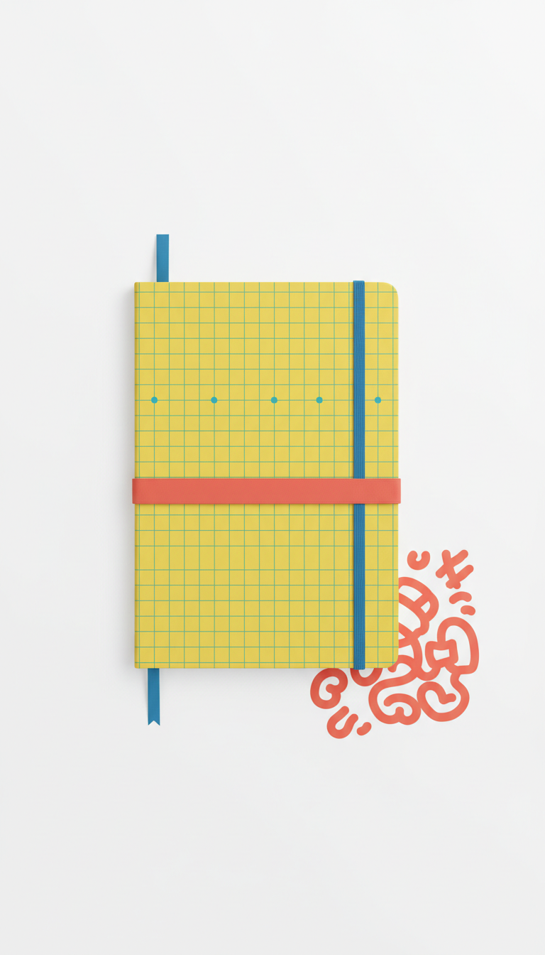 Soft-Touch Notebook Doodle Grid Edition