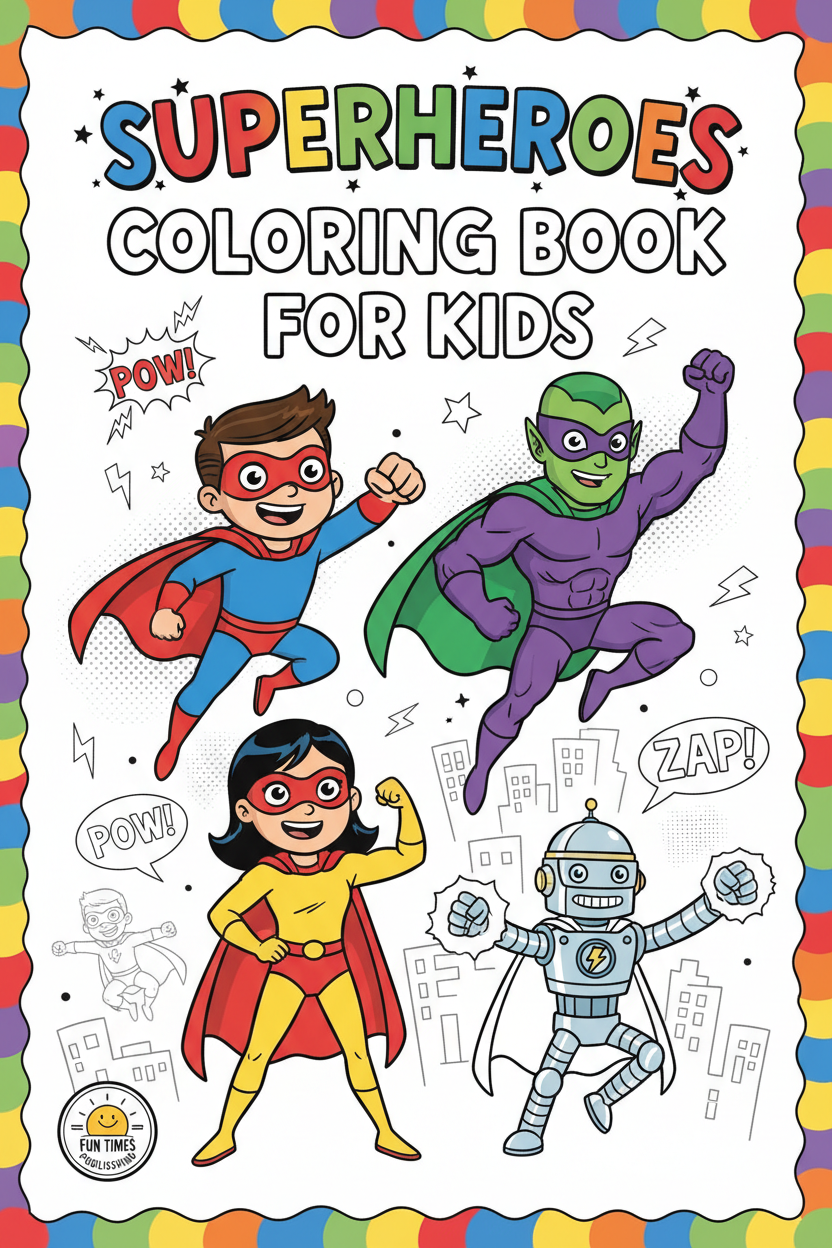 Superheroes Coloring Book for Kids cover